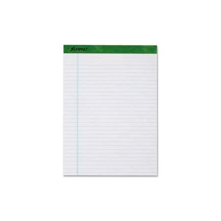 Esselte Esselte Recycled Legal Pad, 8-1/2" x 11-3/4", Wide Ruled, White, 50 Sheet/Pad, 12 Pads/Pack 20170